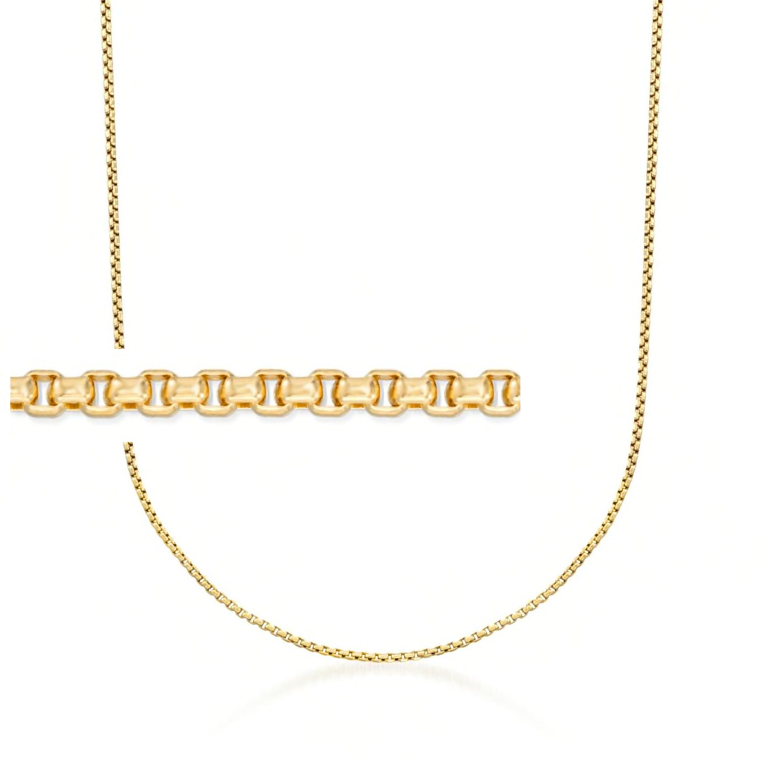 1.7mm 14kt Yellow Gold Rounded Box-Chain Necklace