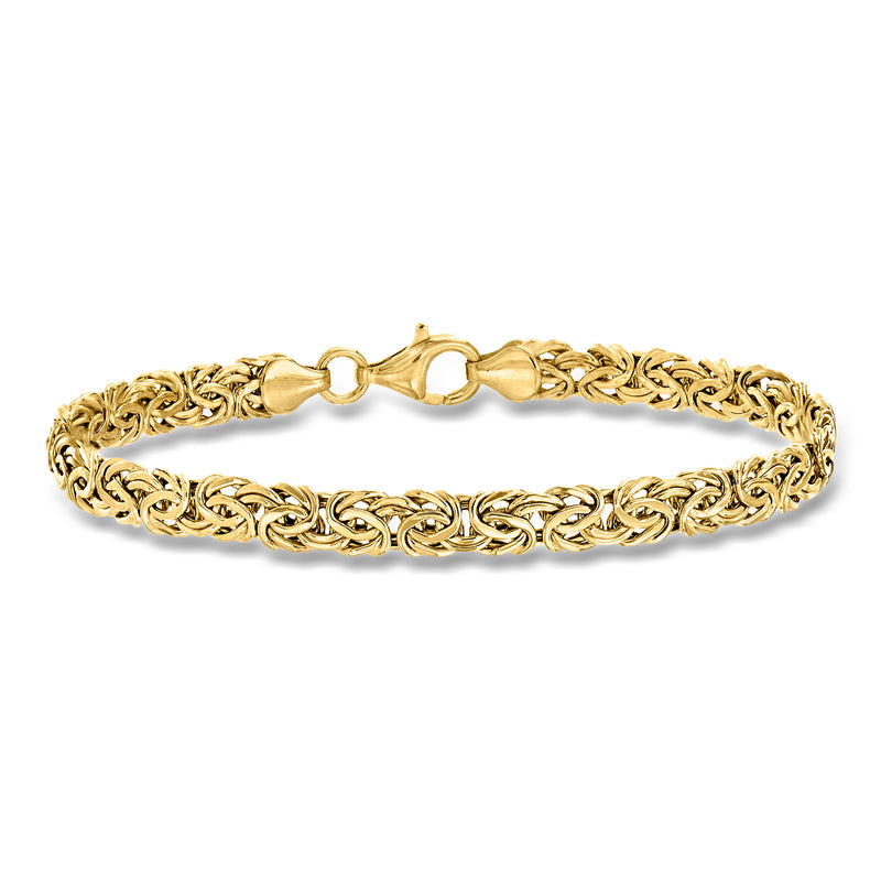 Byzantine yellow gold bracelet with lobster clasp, gold link chain