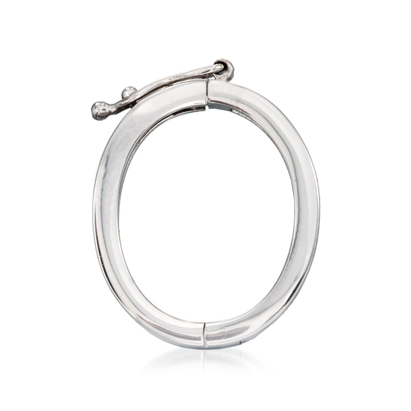 Sterling silver necklace shortener with oval ring and small clasp loop