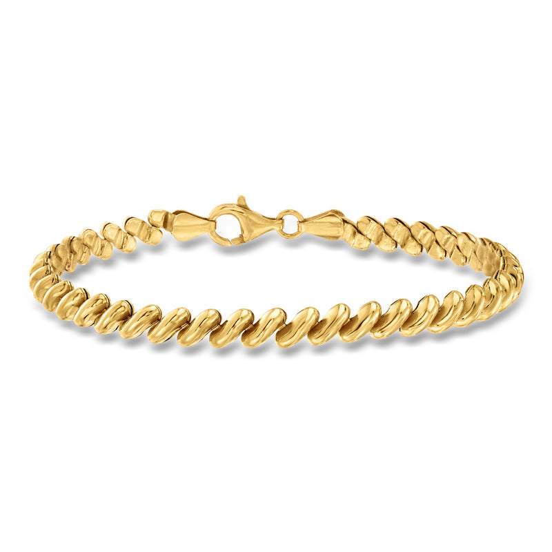 18kt gold over sterling San Marco bracelet, twisted link chain with clasp
