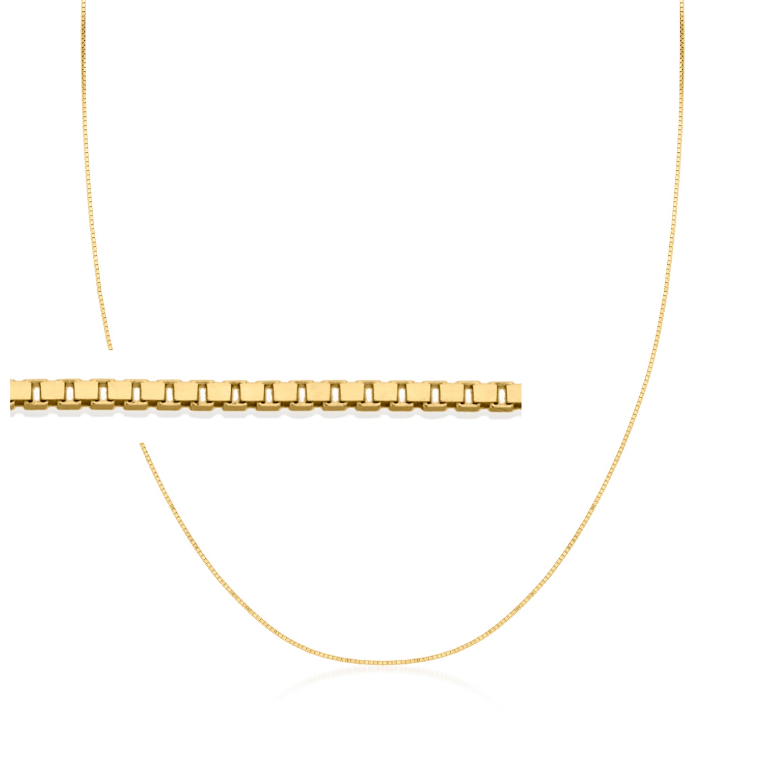 .7mm 14kt Yellow Gold Adjustable Box-Chain Necklace