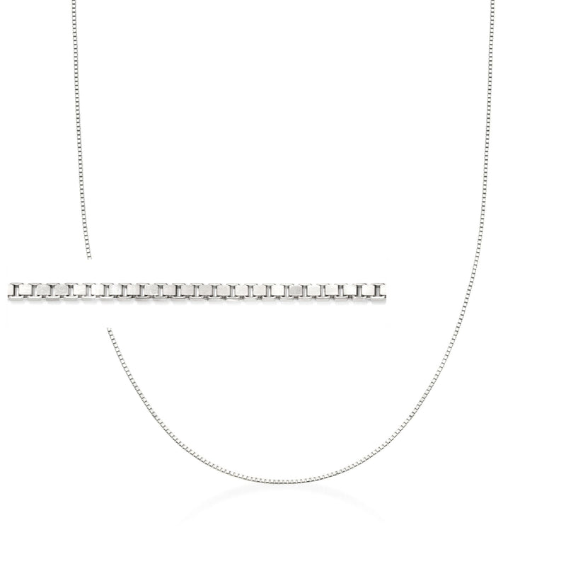 14kt white gold adjustable box-chain necklace with fine box links