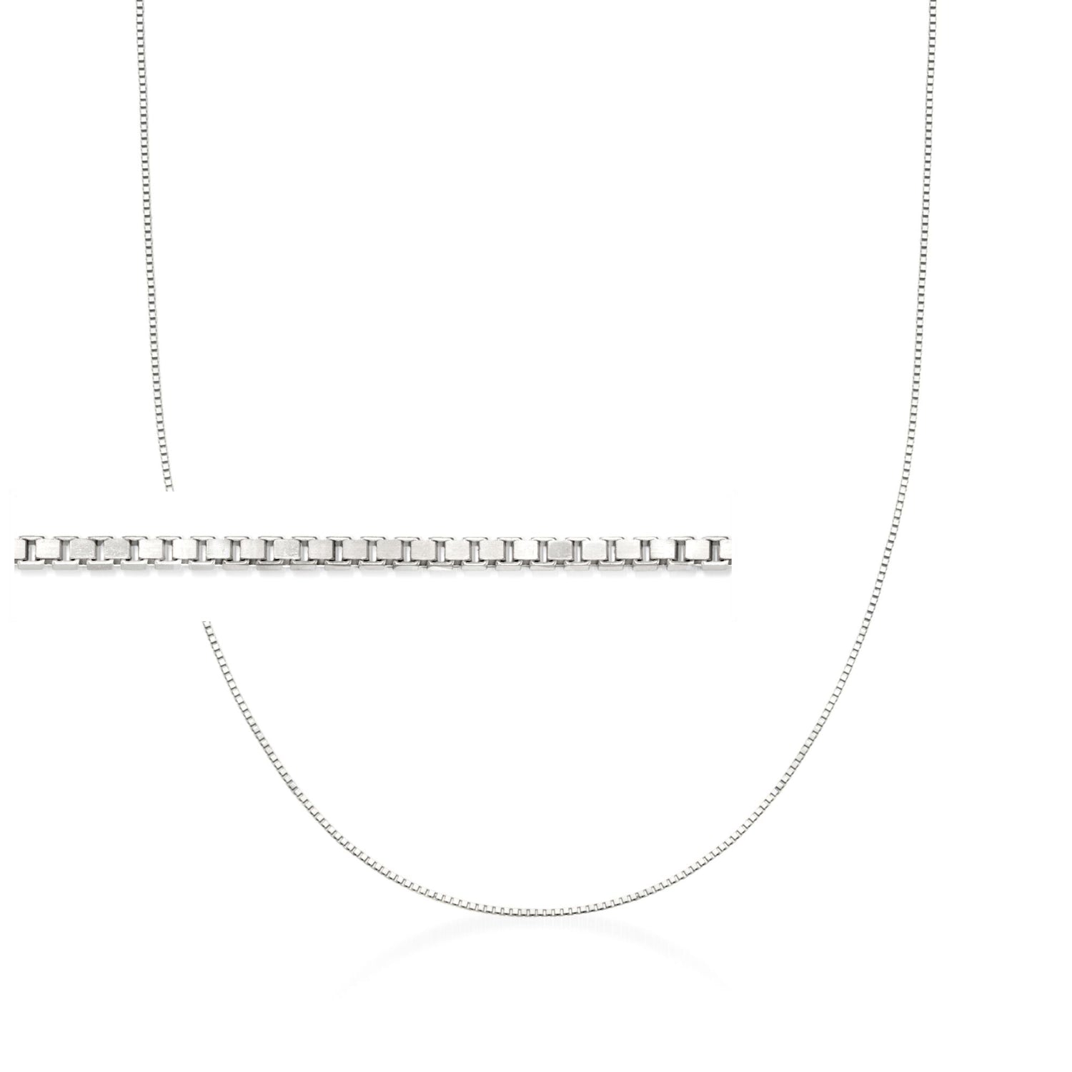 .7mm 14kt White Gold Adjustable Box-Chain Necklace