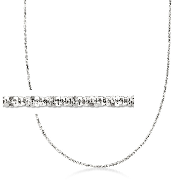 Sterling silver crisscross-chain necklace with adjustable length