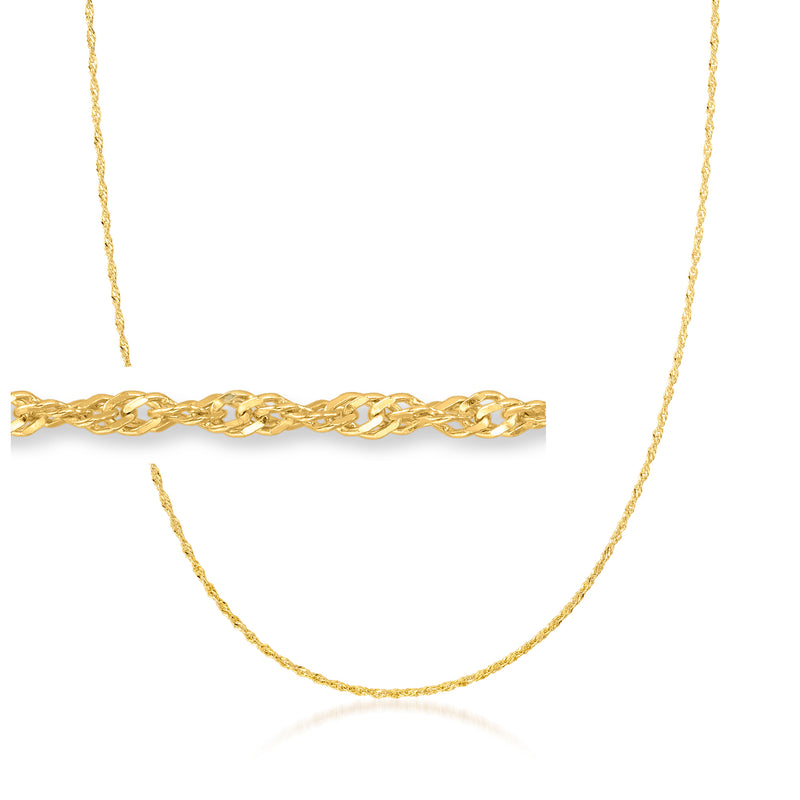 Gold over sterling Singapore-chain necklace with adjustable slider