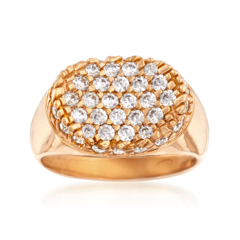 Rose gold over sterling CZ ring with oval cluster top
