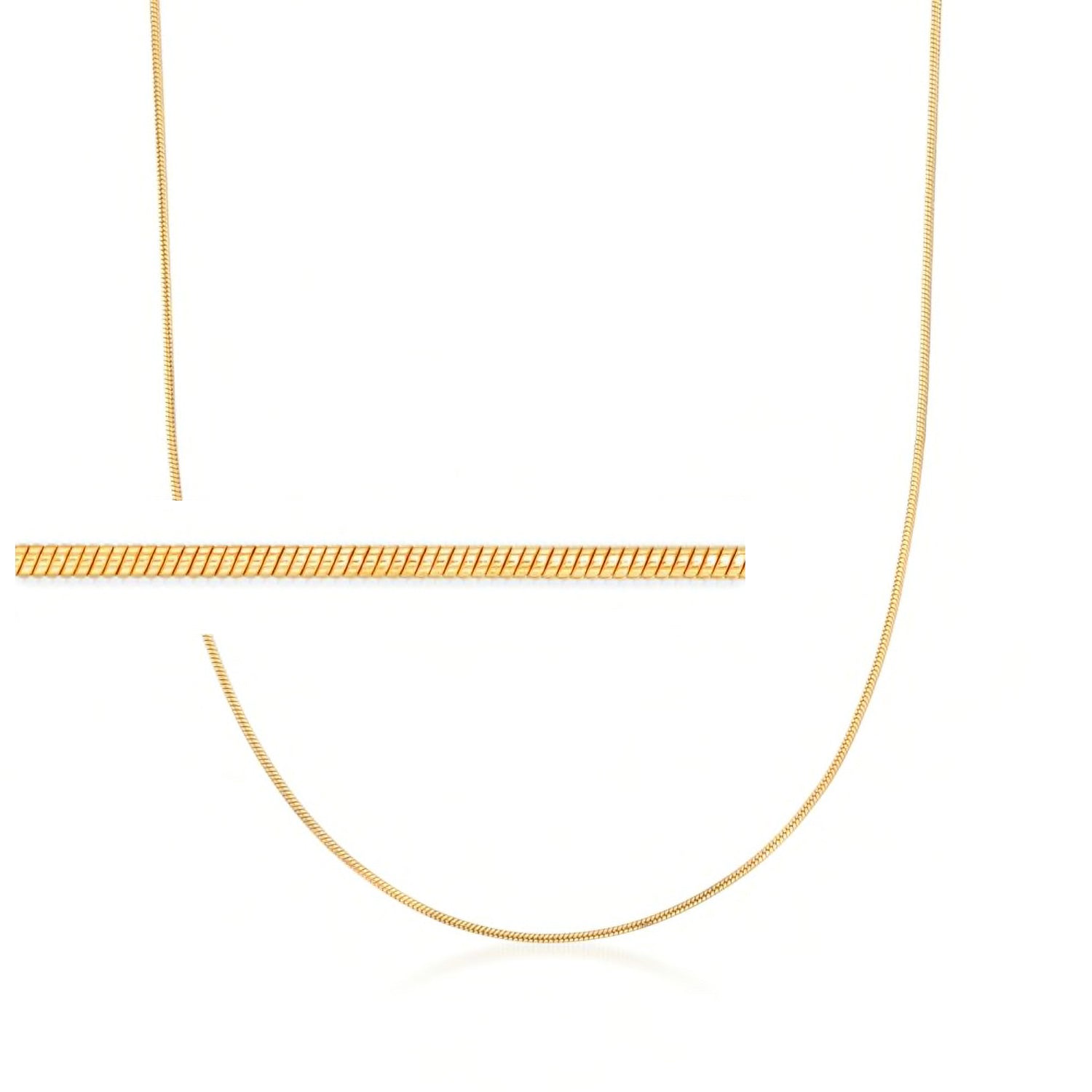Italian 1mm 18kt Gold Over Sterling Adjustable Snake-Chain Necklace