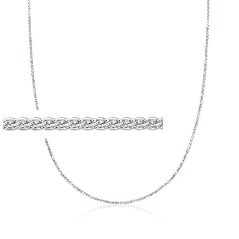 Sterling silver wheat-chain necklace with thin 1mm links, adjustable fit