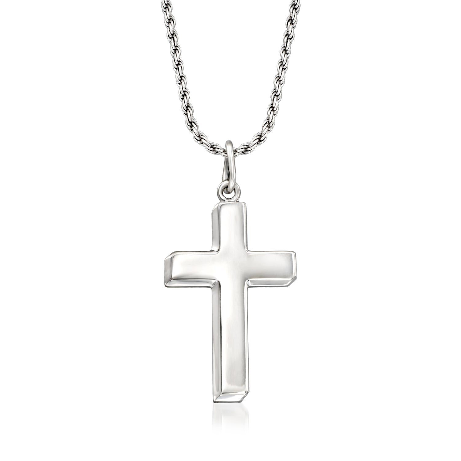Men's Sterling Silver Cross Pendant Necklace