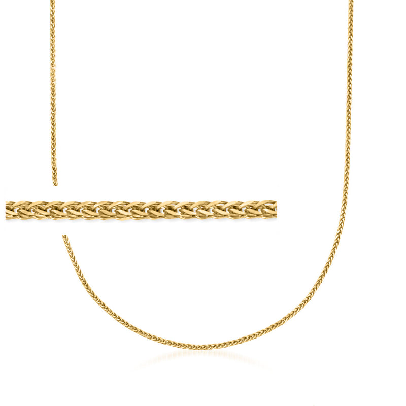 14kt yellow gold wheat-chain necklace links