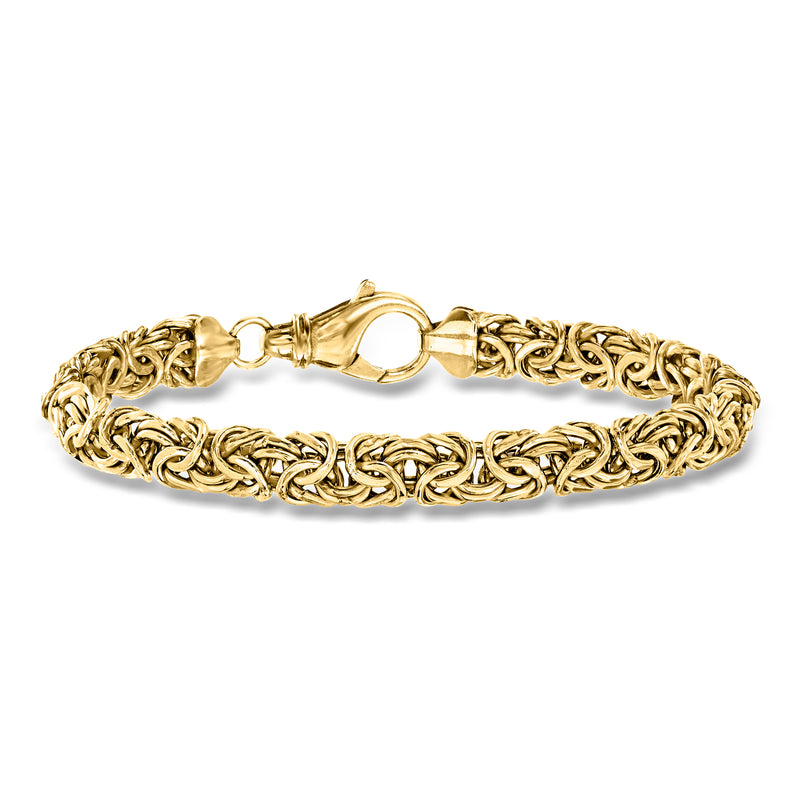 Small Byzantine link bracelet in gold-tone with round clasp