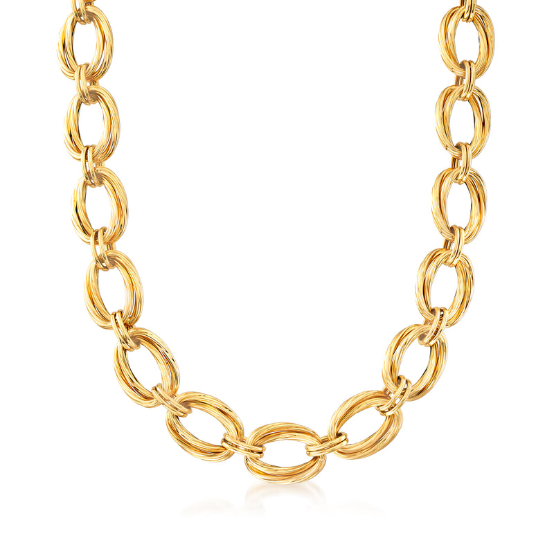 Roberto Coin oval link yellow gold necklace with interlocking oval chain links