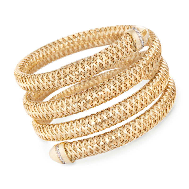 Roberto Coin 18kt yellow gold braided diamond wrap bracelet