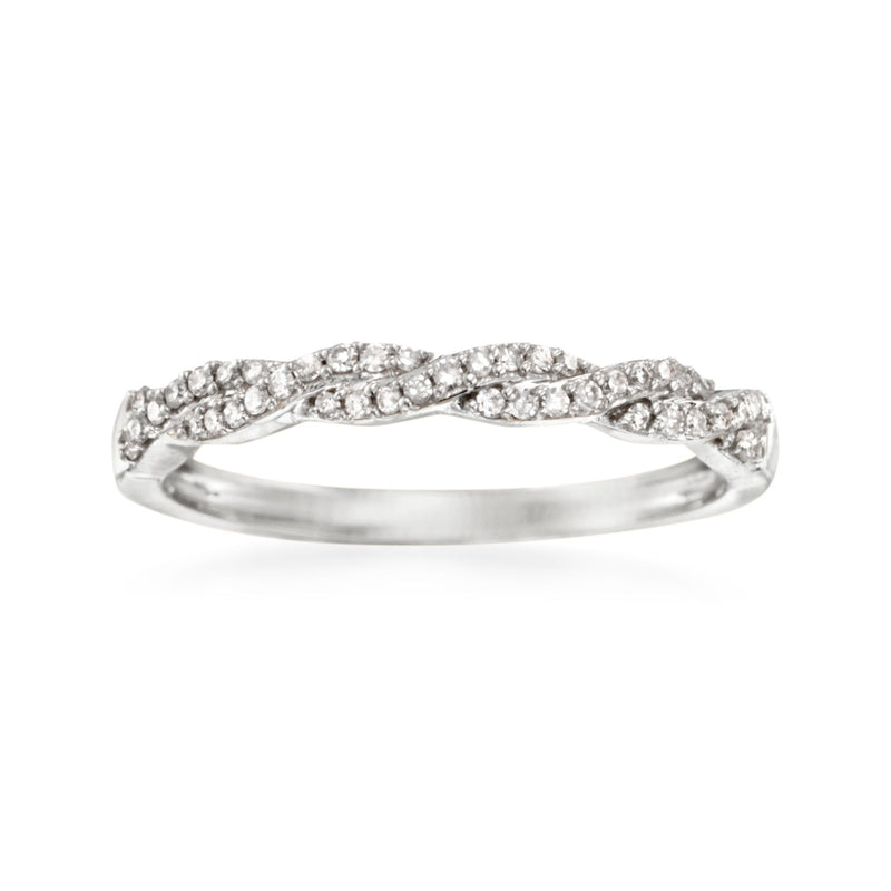 Diamond braided ring in 14kt white gold