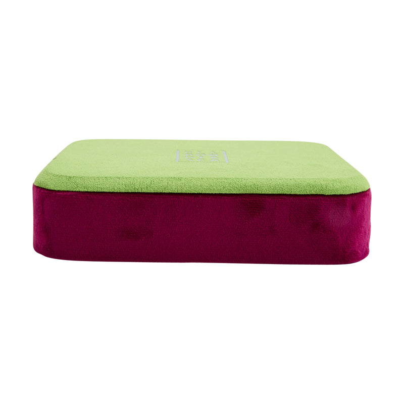 Small velour jewelry tray with purple base and green top, Bea Bongiasca for WOLF