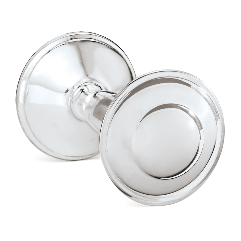 Sterling silver baby rattle with two round polished discs