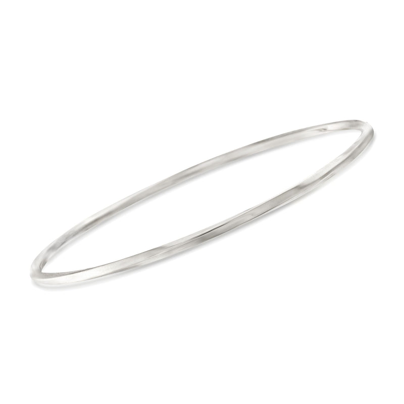 Sterling silver twist bangle bracelet with smooth oval cuff
