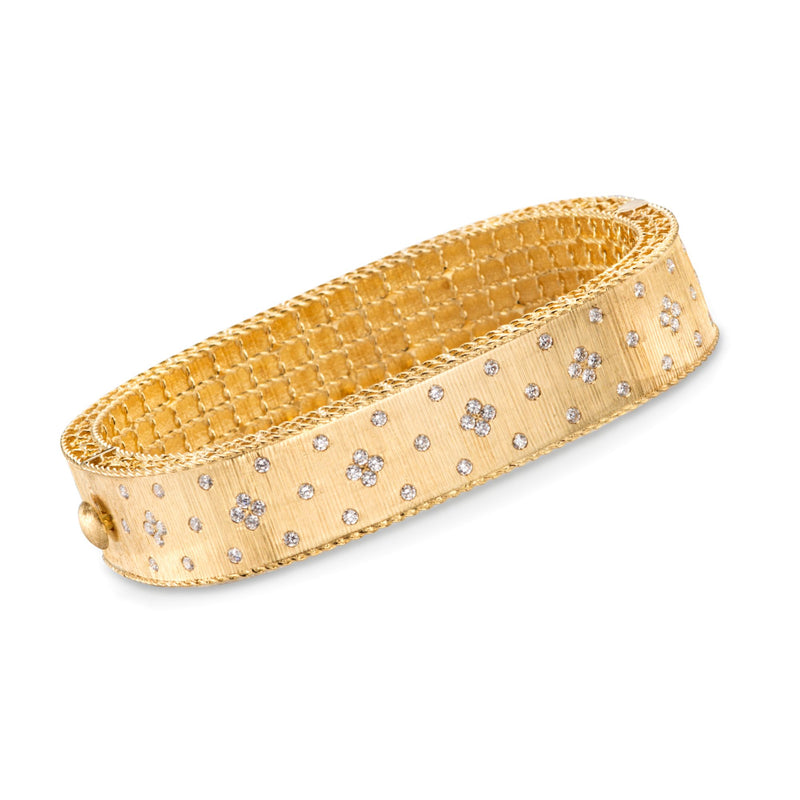 Roberto Coin Princess diamond bangle bracelet in 18kt yellow gold