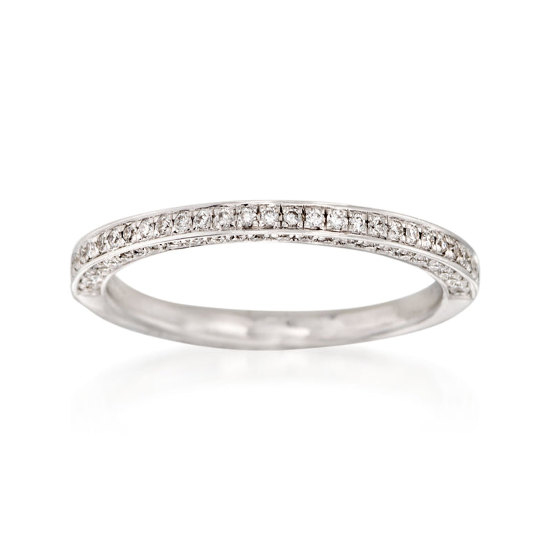 Henri Daussi diamond wedding ring in white gold, with pavé diamonds