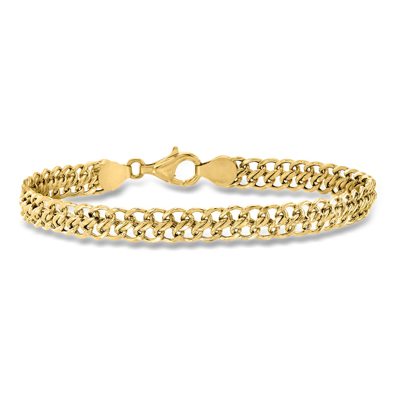 18kt yellow gold flat-link chain bracelet with lobster clasp