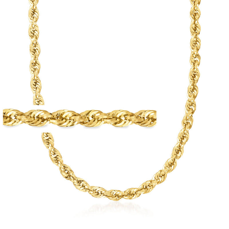 14kt yellow gold rope-chain necklace with interlinked twisted links
