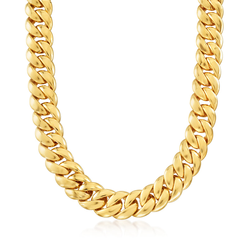 Italian 14kt yellow gold curb-link necklace with chunky chain links