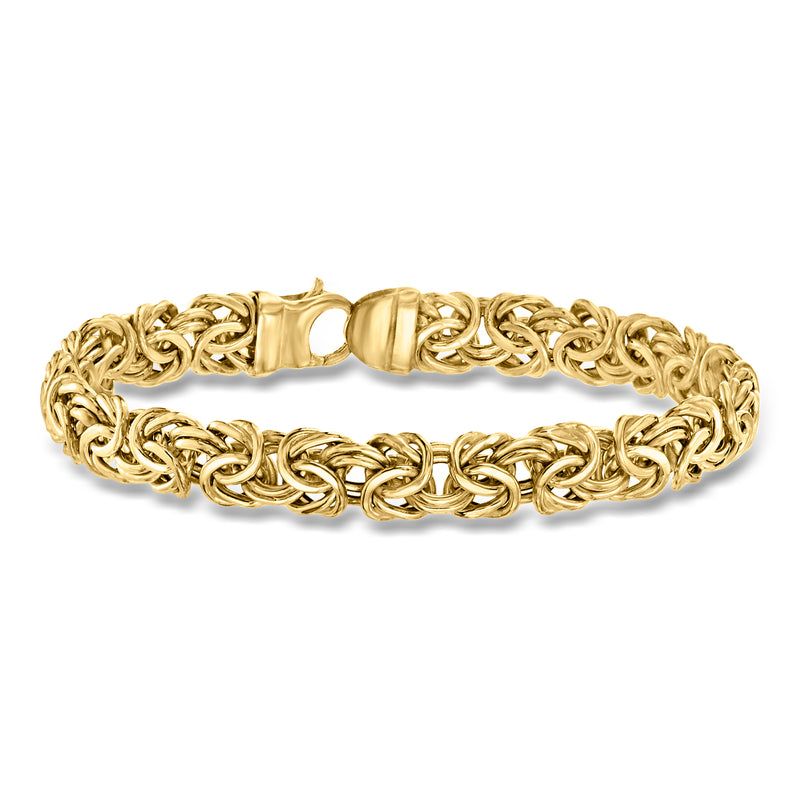 14kt yellow gold Byzantine bracelet with linked chain and clasp