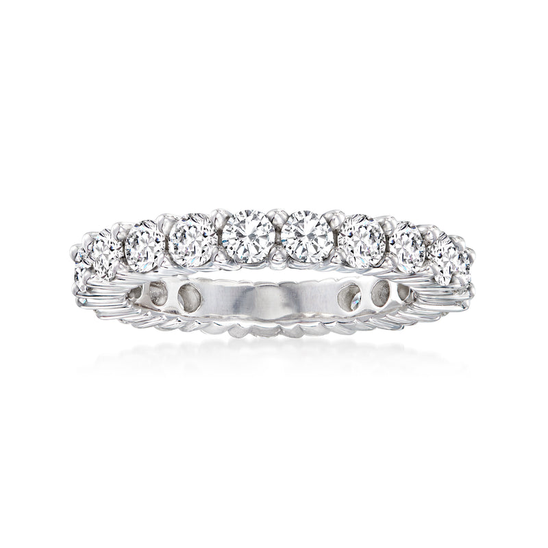 Diamond eternity band in 14kt white gold with round-cut diamonds