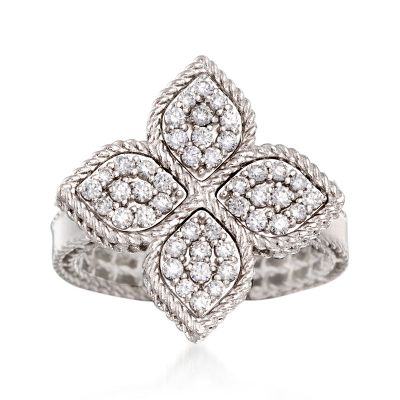 Roberto Coin Princess diamond flower ring in 18kt white gold