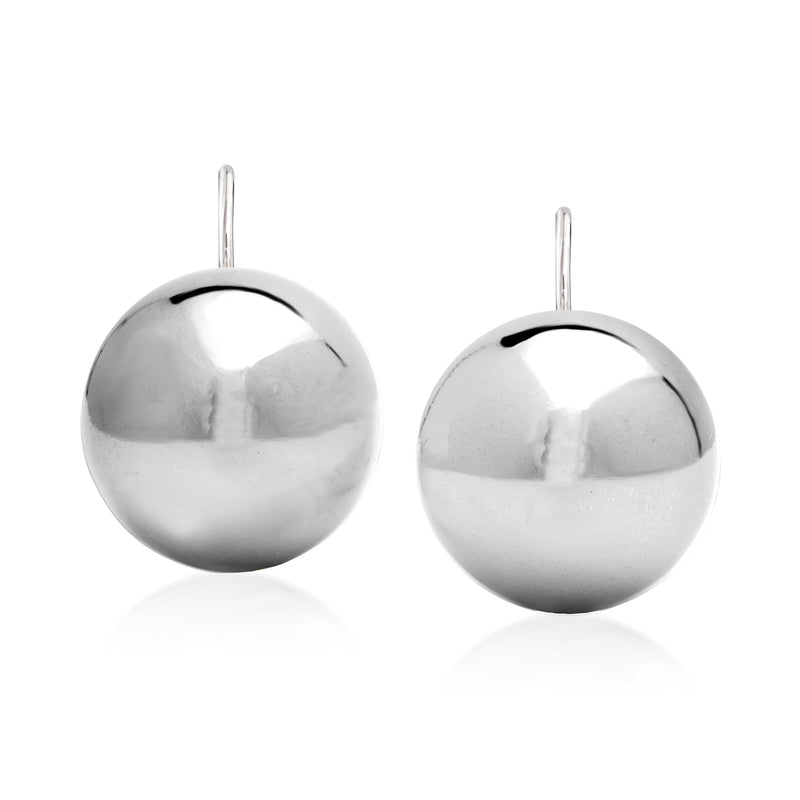 Sterling silver ball drop earrings with round polished balls