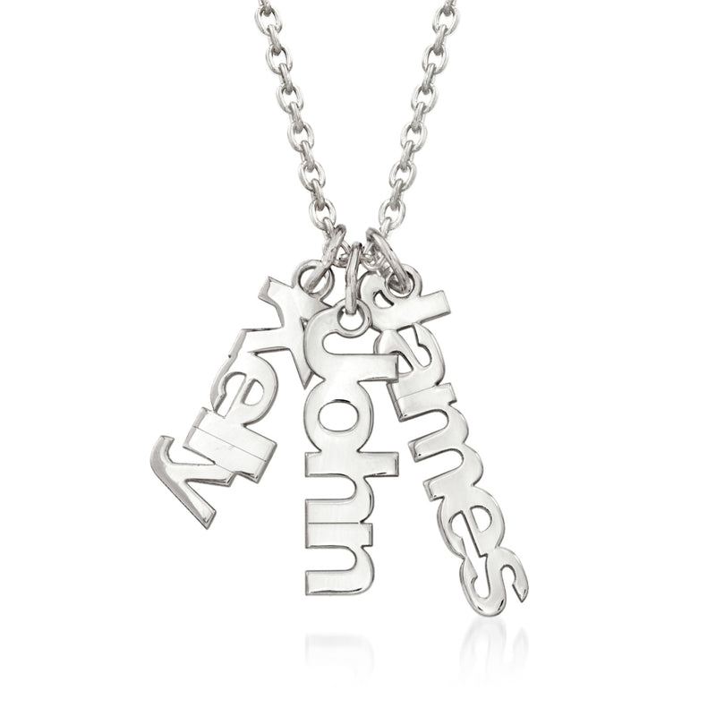 Sterling Silver Personalized Name Charm Necklace