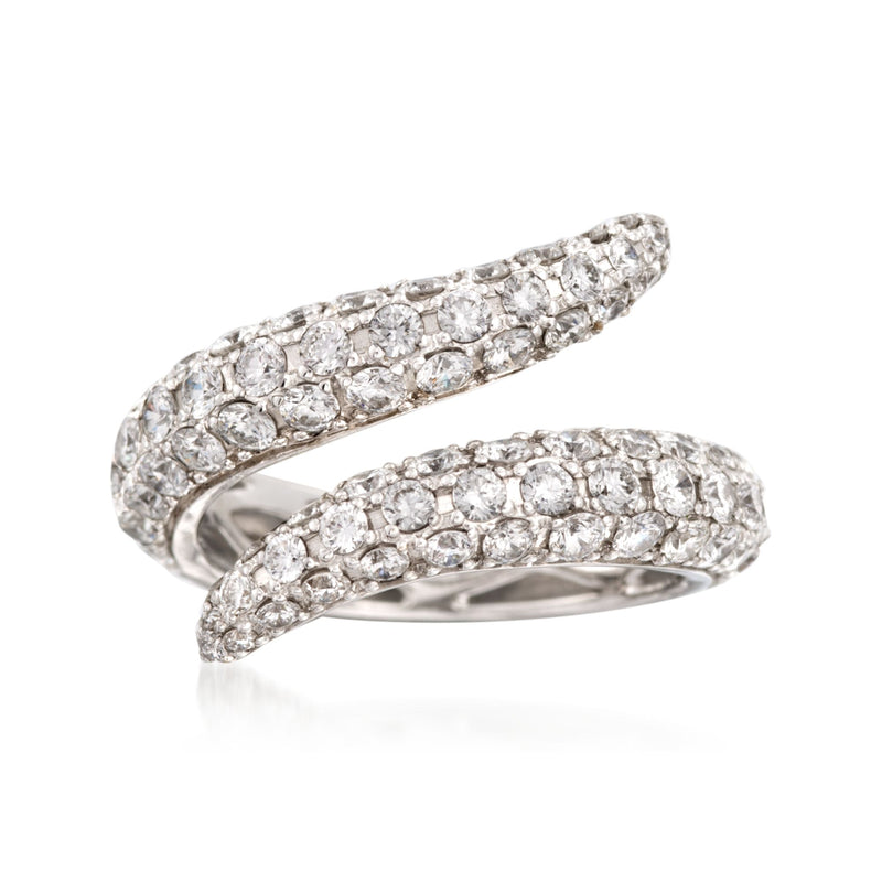 Roberto Coin Fantasia diamond cobra bypass ring in white gold