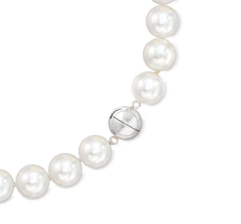 13.5-14.5mm Shell Pearl Necklace with Sterling Silver