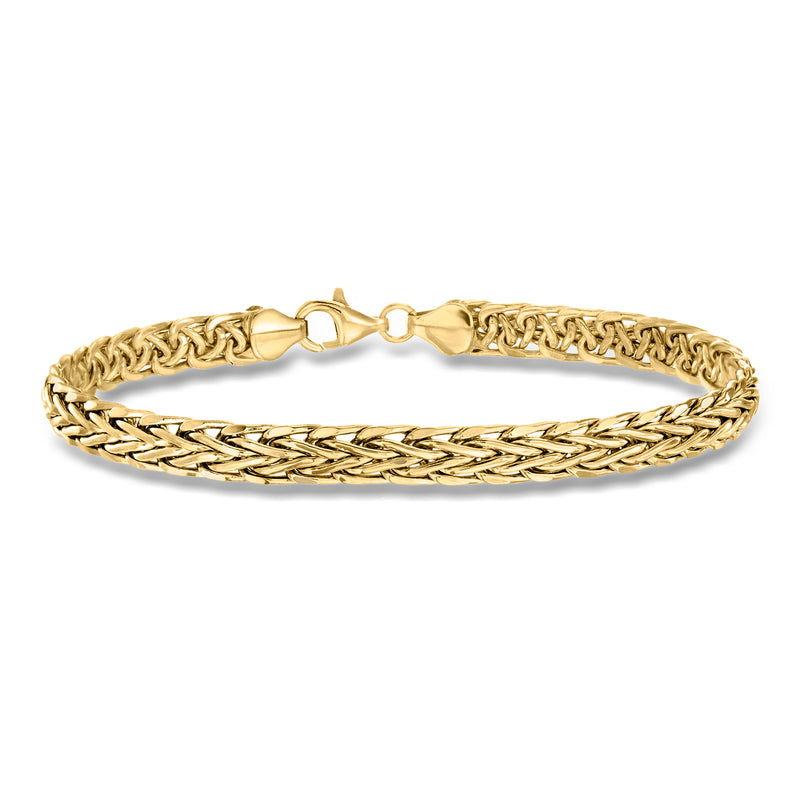 18kt yellow gold wheat-chain bracelet with toggle clasp