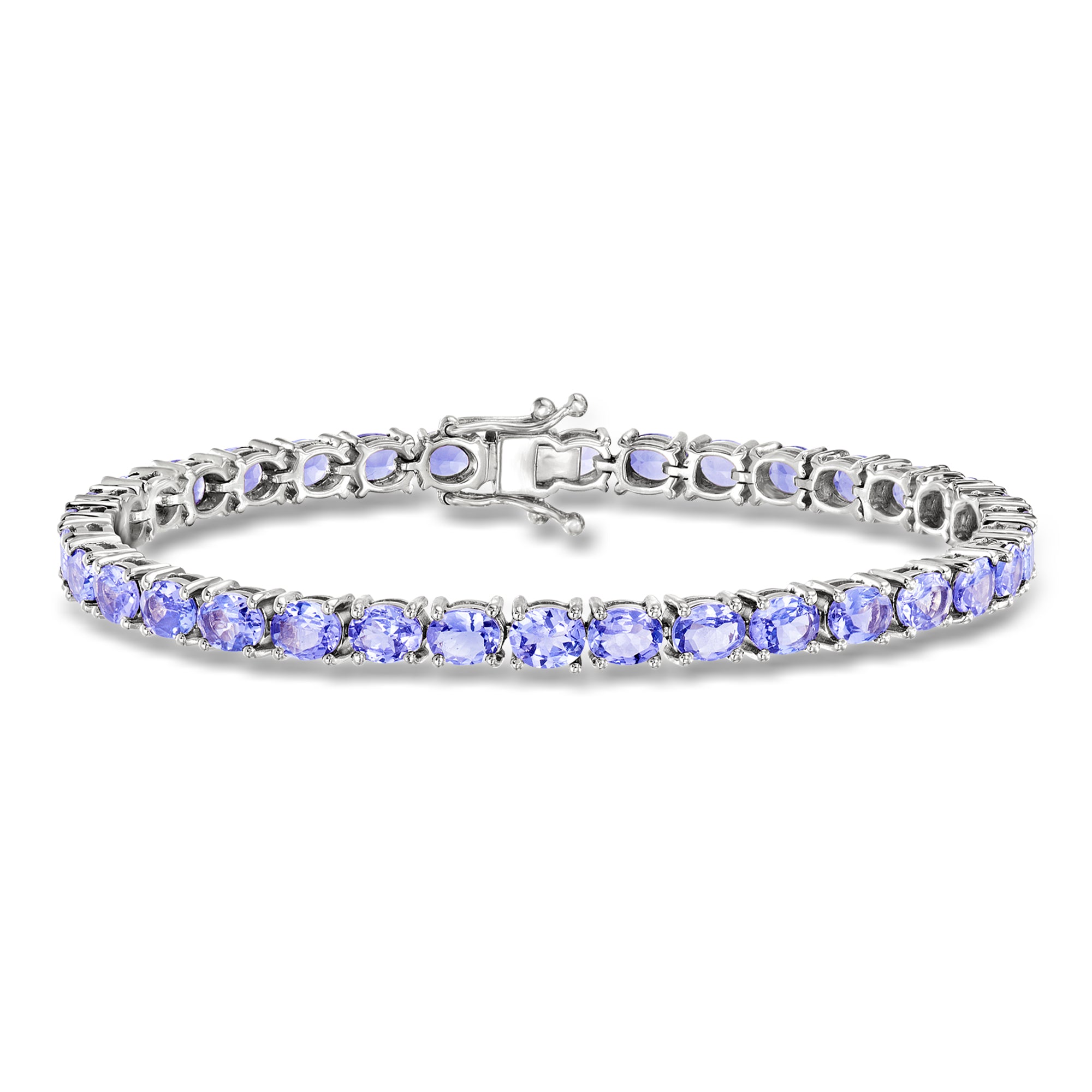 10.00 ct. t.w. Tanzanite Tennis Bracelet in Sterling Silver