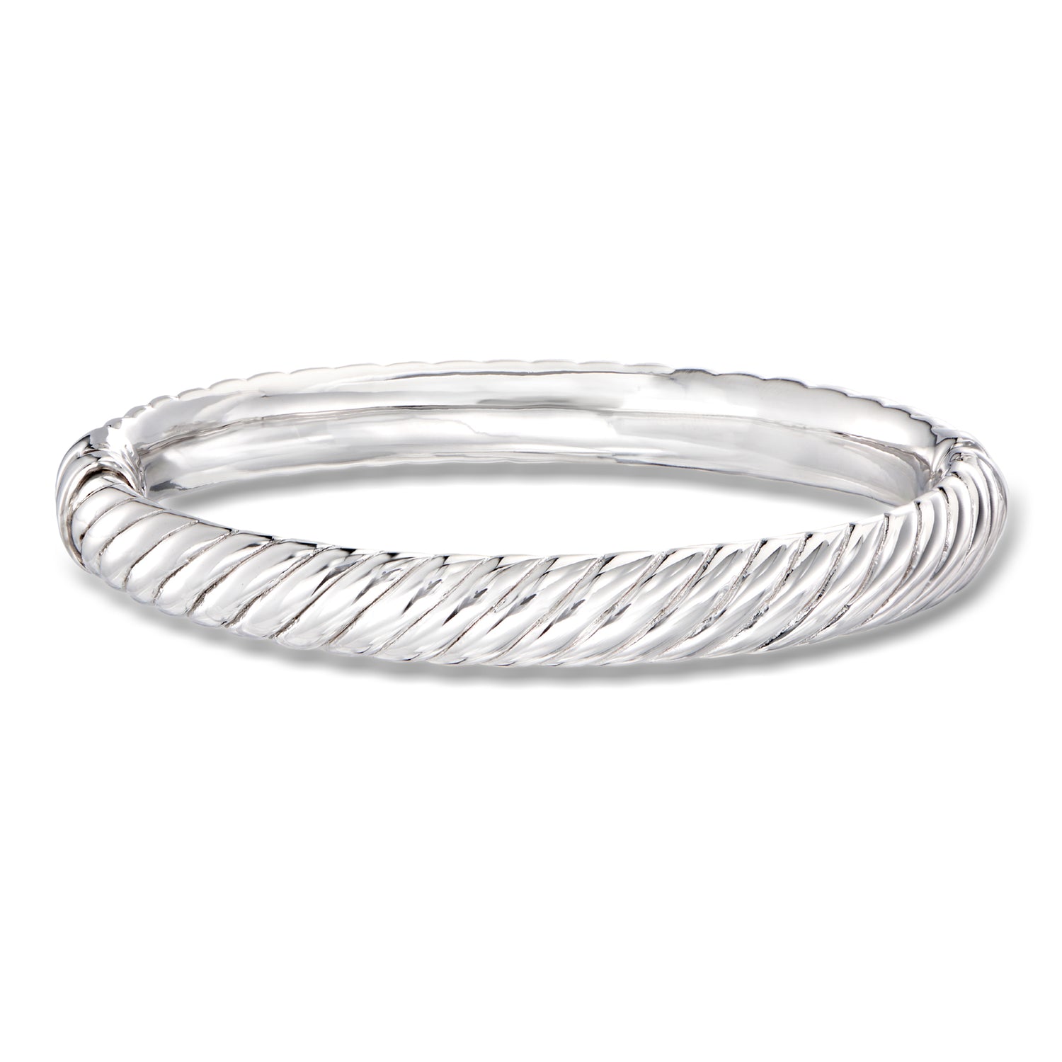 Sterling Silver Spiraled Oval Bangle Bracelet