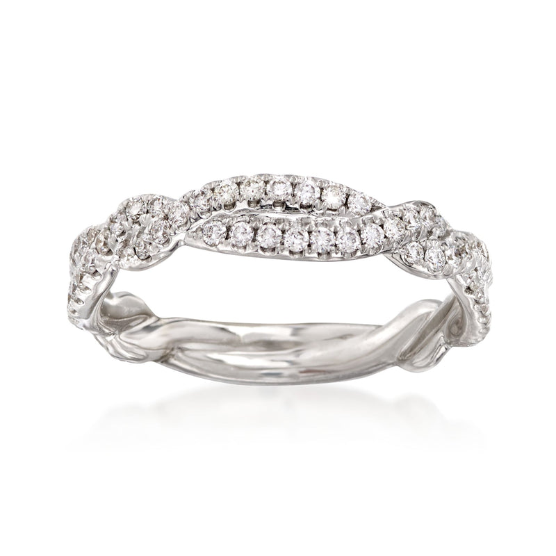 Diamond twisted ring in 14kt white gold