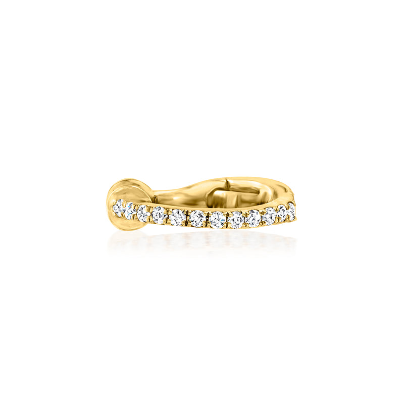 14kt yellow gold single ear cuff with diamond row