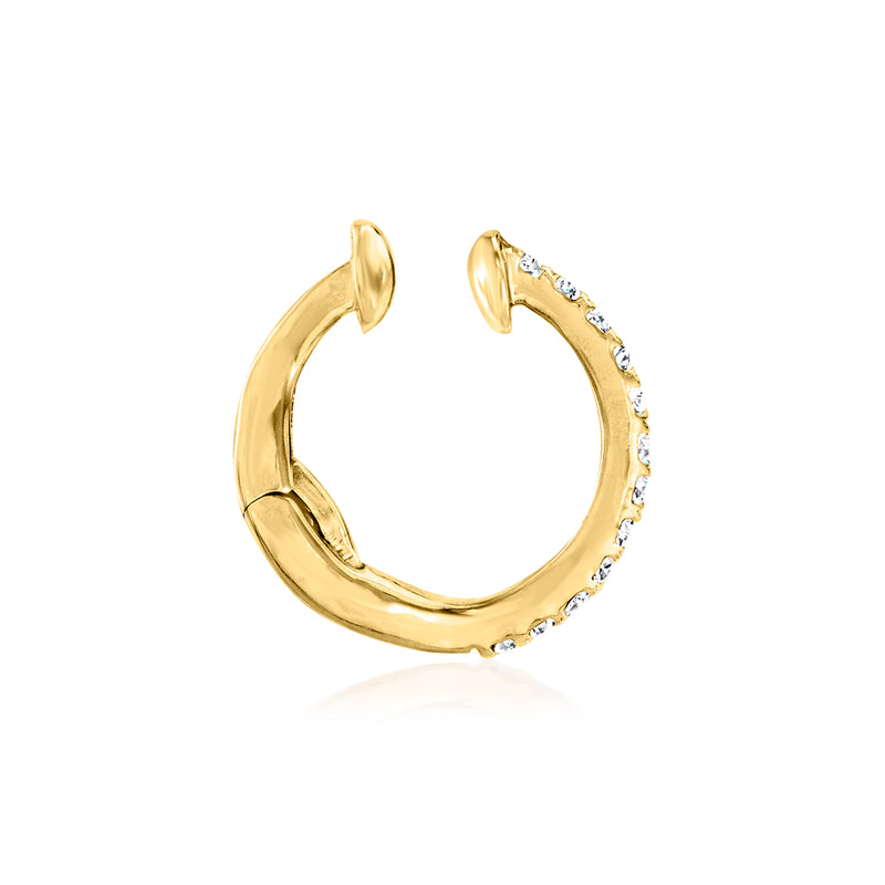14kt yellow gold diamond single ear cuff
