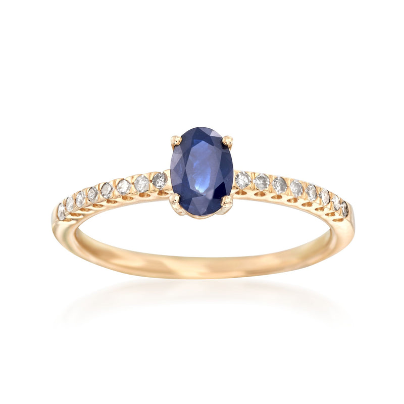Sapphire and diamond ring in 14kt yellow gold