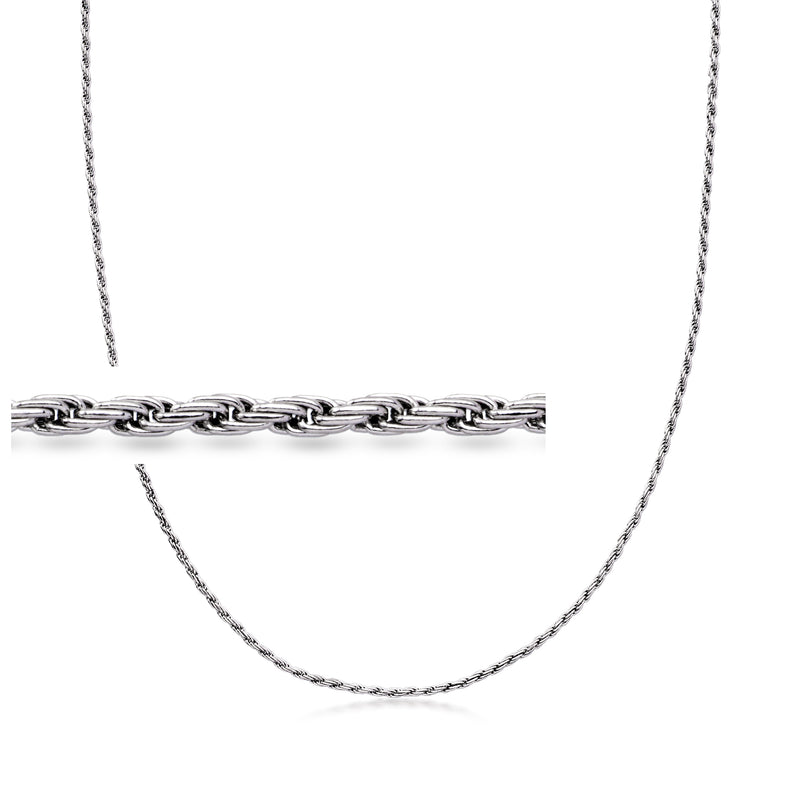 Sterling silver rope-chain necklace, 2mm links