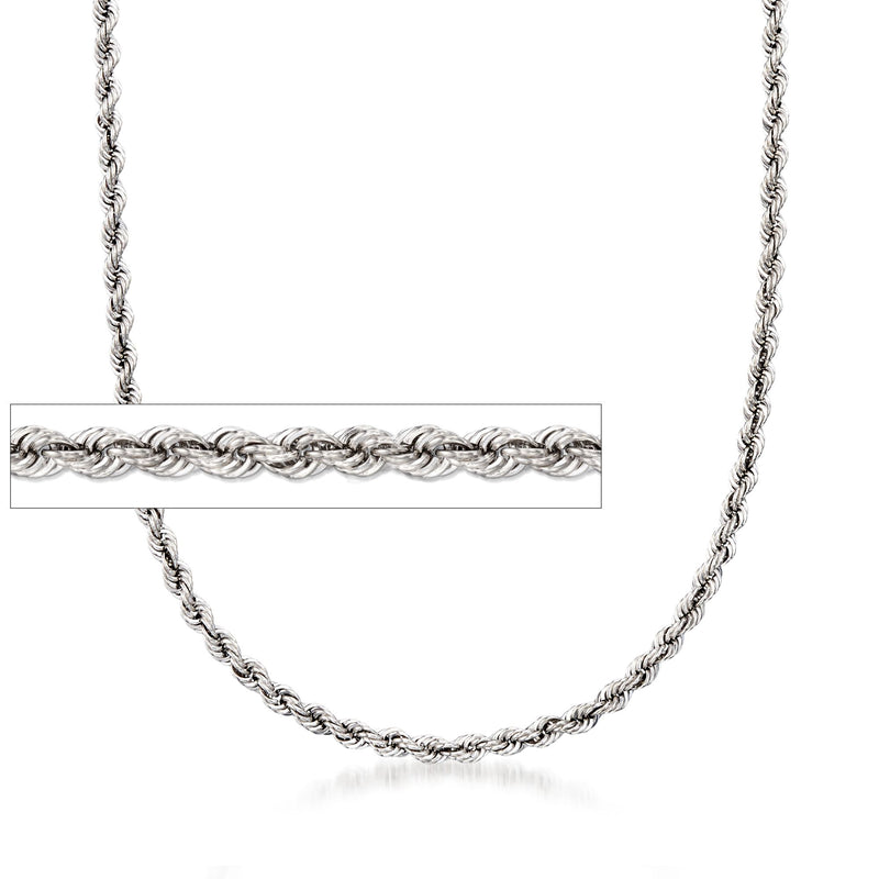 4mm sterling silver rope chain necklace, braided round links