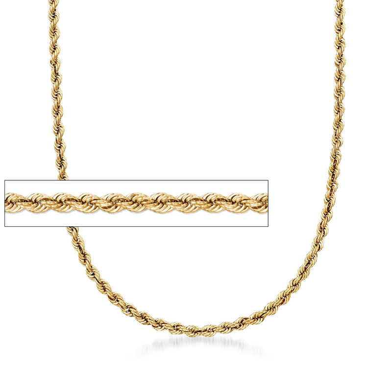18kt gold over sterling silver rope chain necklace, 4mm round twisted links