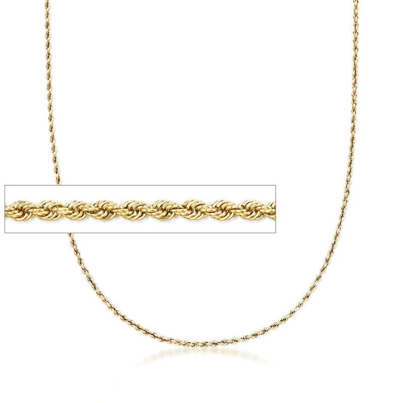 18kt gold over sterling silver rope chain necklace with polished gold twist links