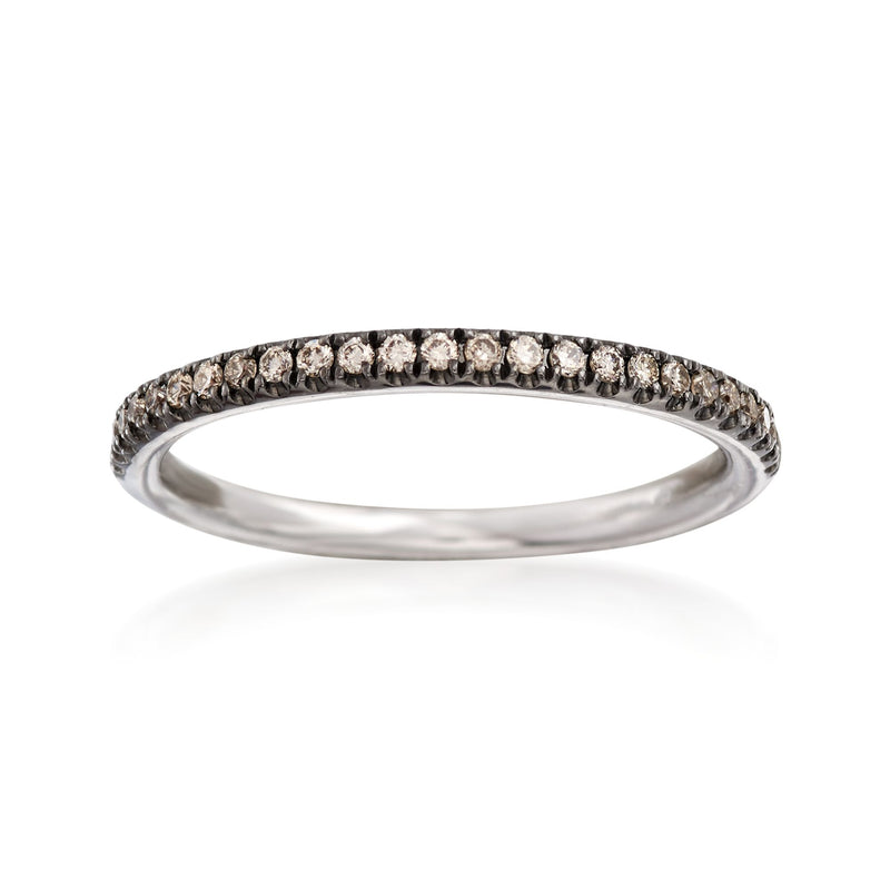 Henri Daussi light brown diamond wedding ring in 18kt white gold
