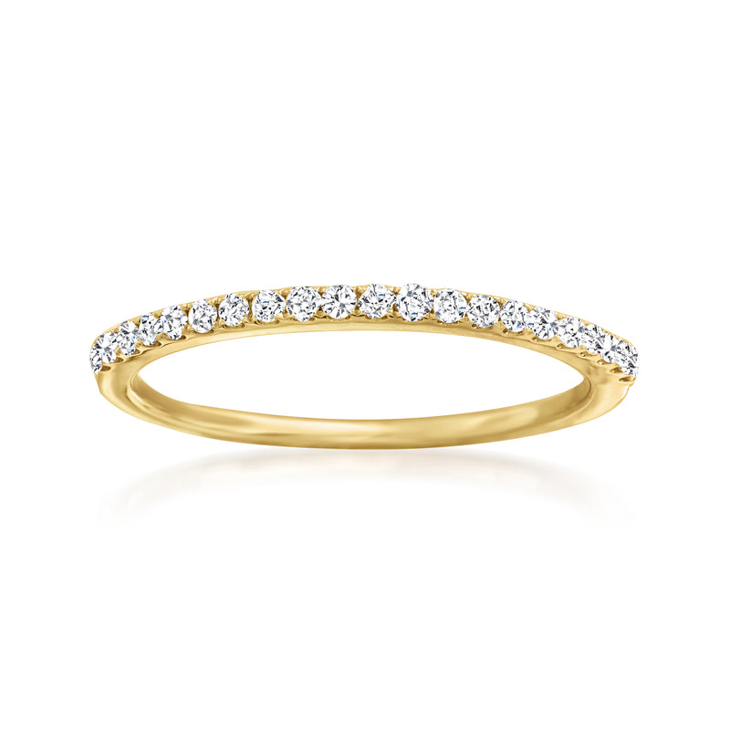 14kt yellow gold diamond band ring with .20 ct t.w. round stones