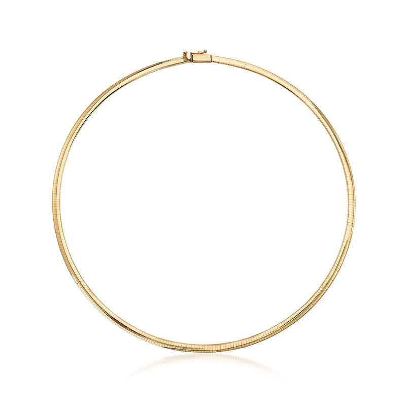 Italian 18kt yellow gold omega necklace with circular link