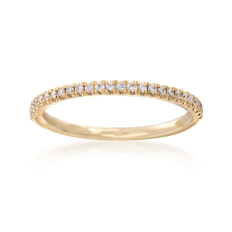 Henri Daussi 18kt yellow gold diamond wedding band