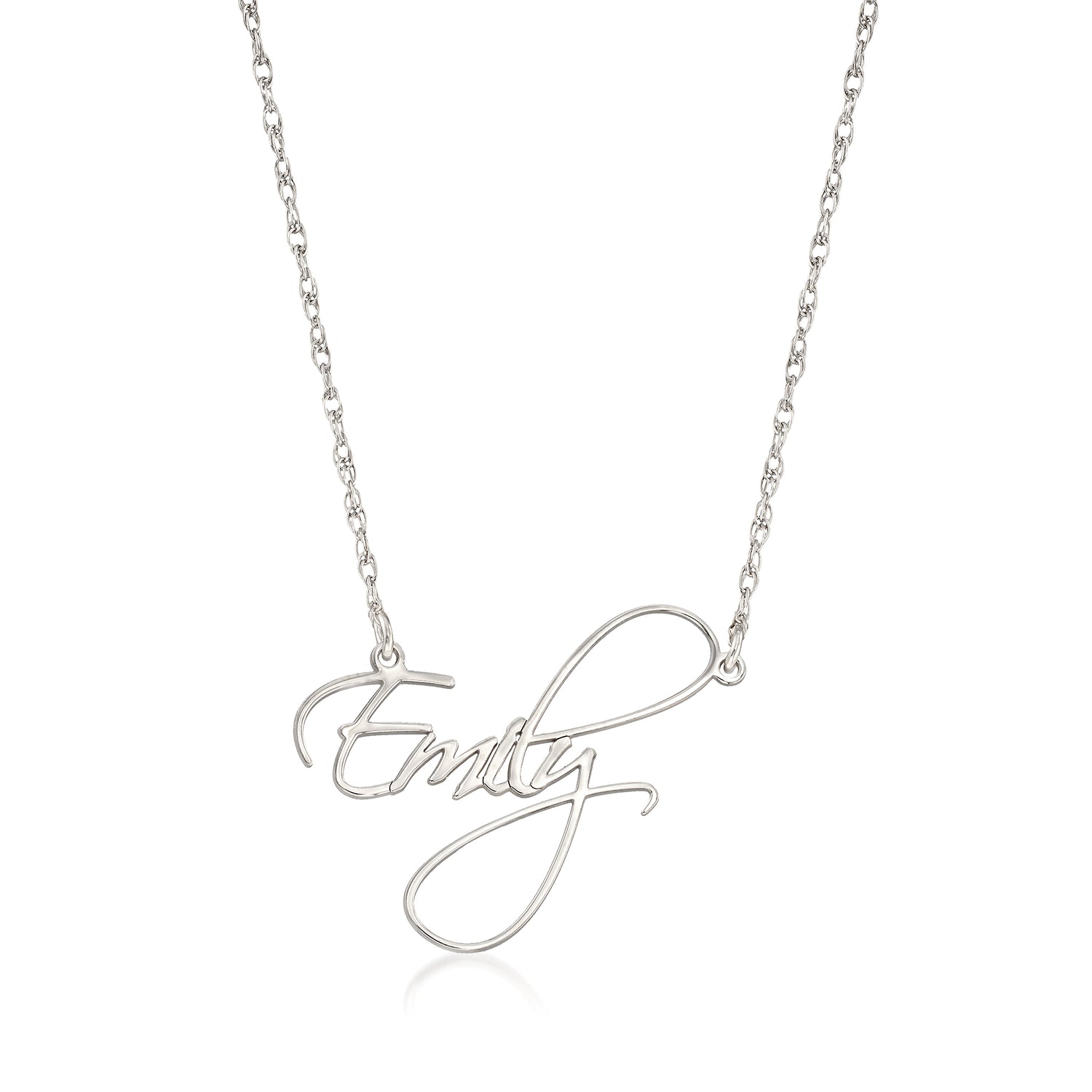 Sterling Silver Handwritten-Style Script Personalized Name Necklace