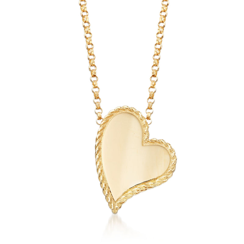 Roberto Coin 18kt yellow gold heart necklace with polished heart pendant